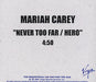 Mariah Carey Never Too Far / Hero US Promo CD-R acetate CD-R