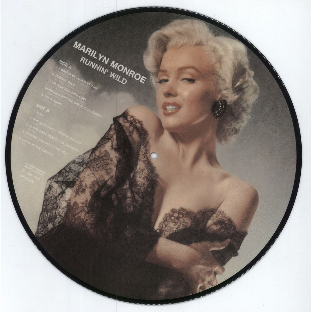 Marilyn Monroe Runnin' Wild Danish picture disc LP (vinyl picture disc album) AR30038