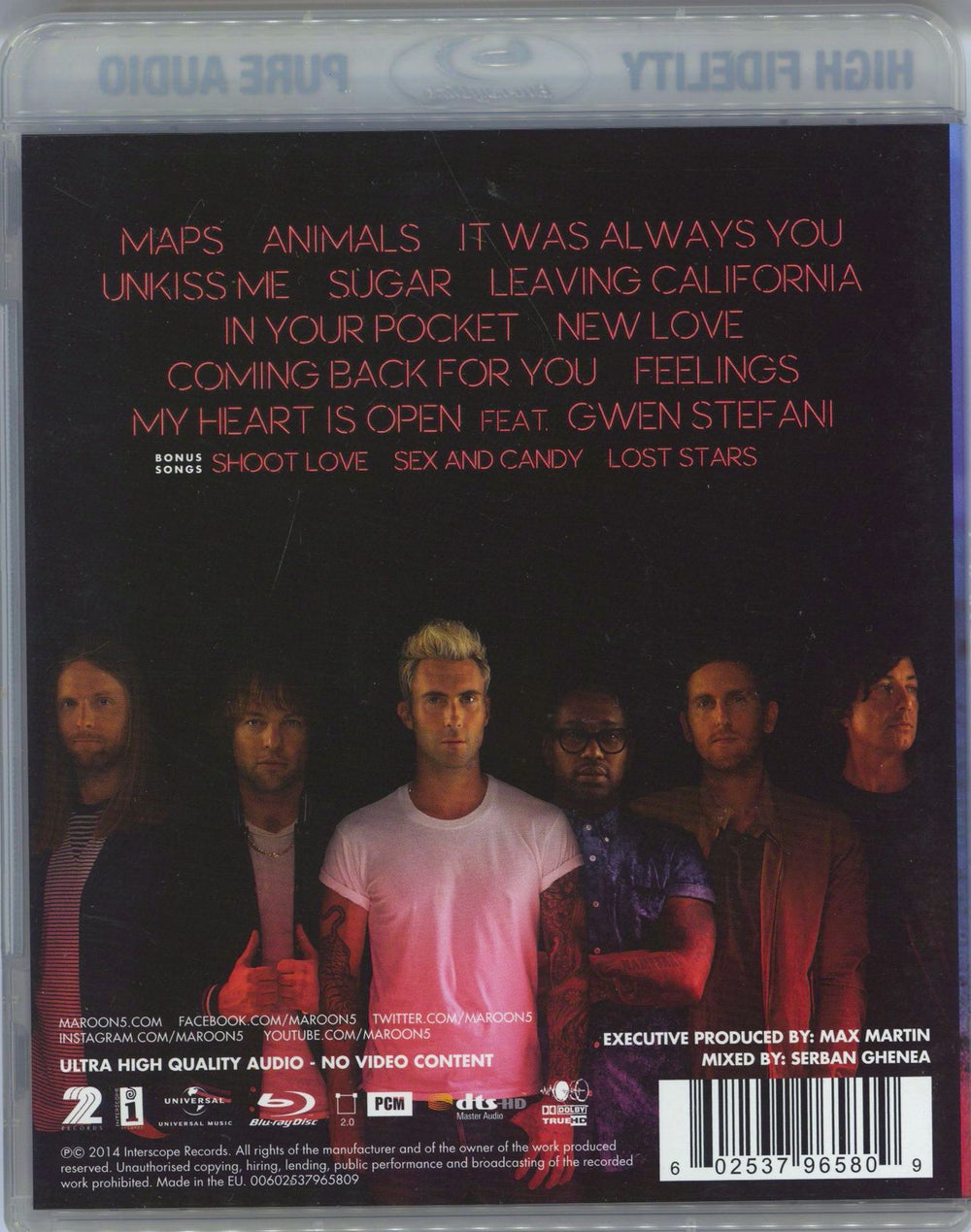 Maroon 5 V UK Blu Ray Audio MR5ABV772830