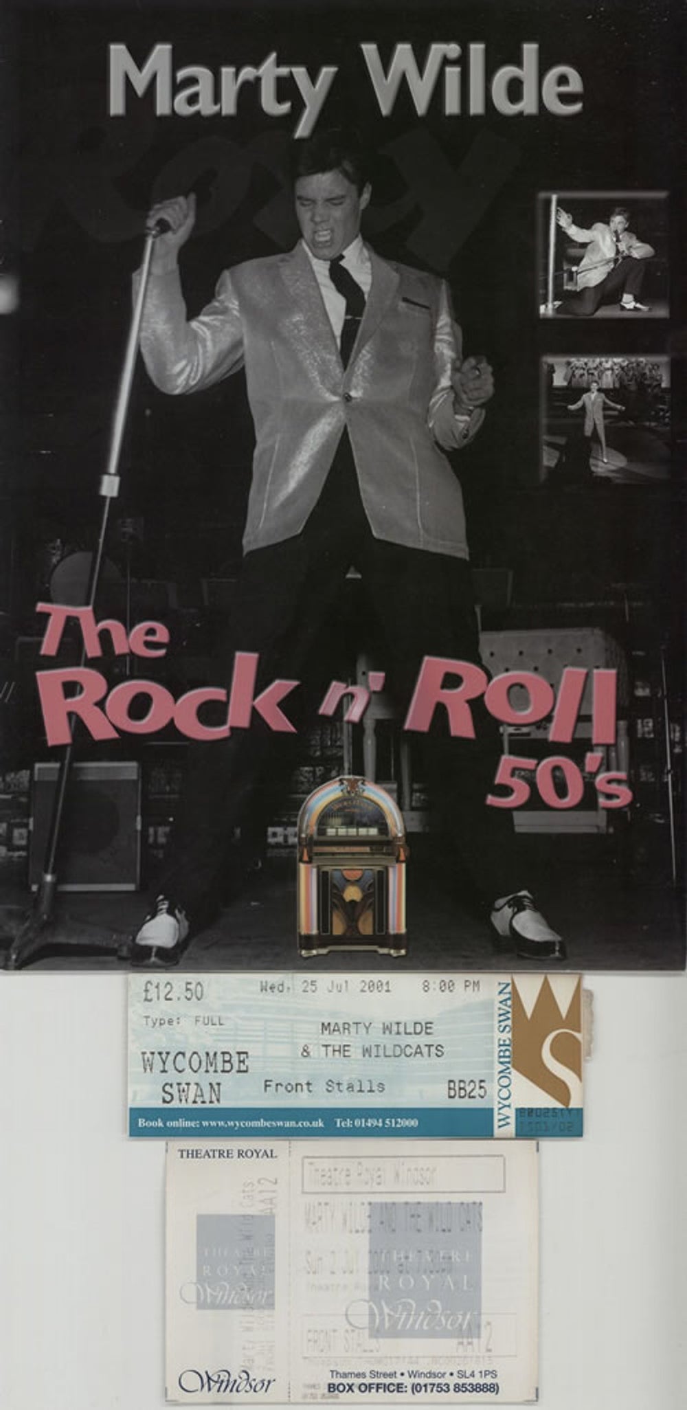 Marty Wilde The Rock n' Roll 50's + Ticket stubs UK tour programme PROGRAMME AND TICKETS