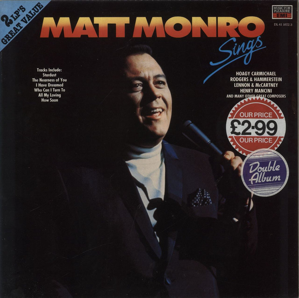 Matt Monro Sings UK 2-LP vinyl record set (Double LP Album) DL4110723