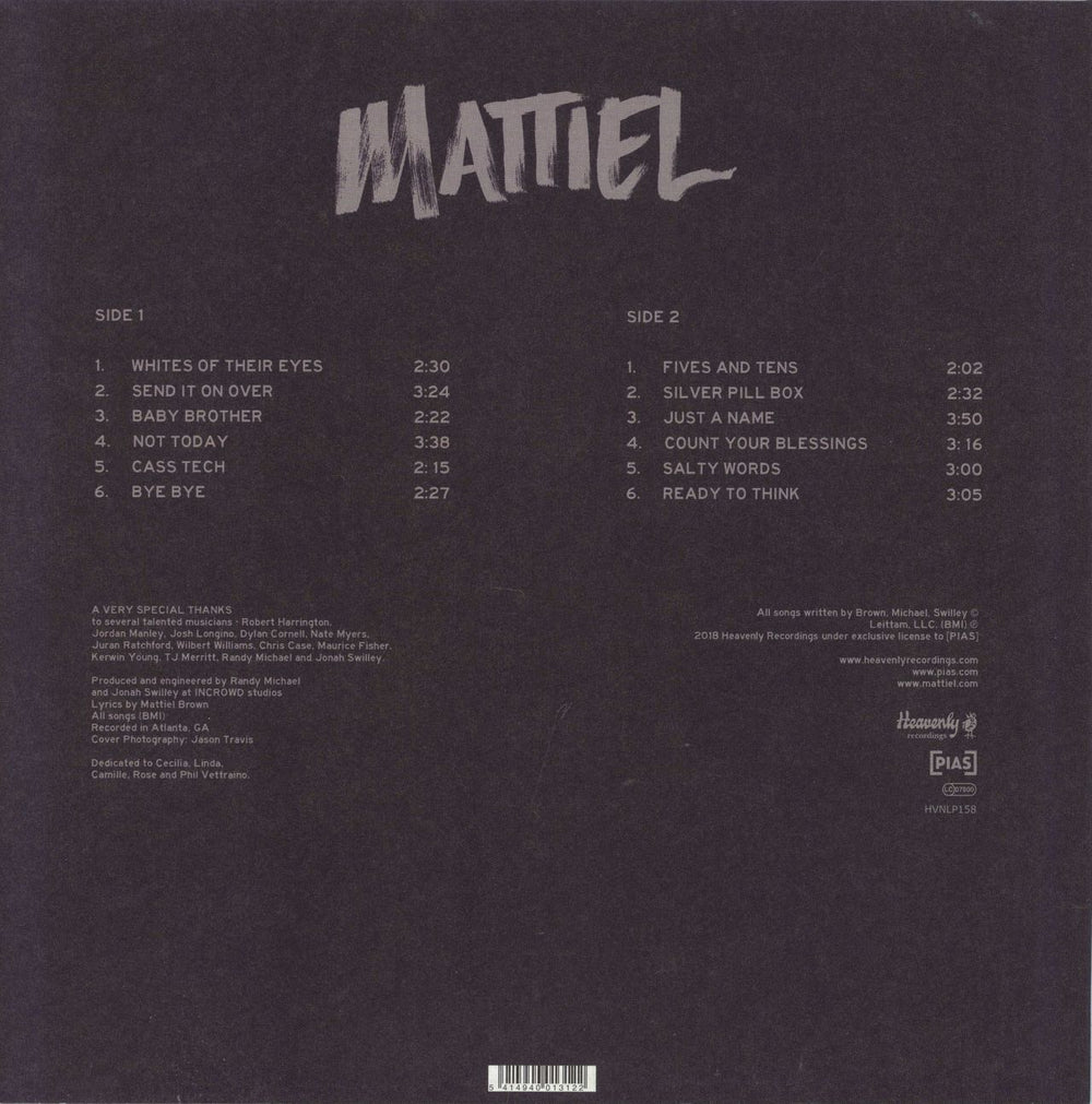 Mattiel Mattiel US vinyl LP album (LP record) 5414940013122