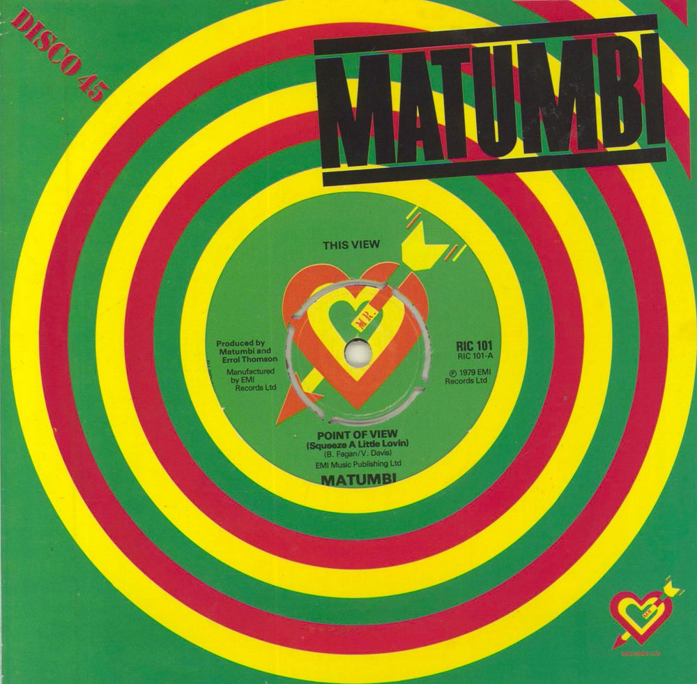 Matumbi Points Of View (Squeeze A Little Lovin) - P/S UK 7" vinyl single (7 inch record / 45) RIC101