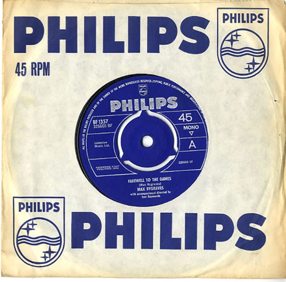 Max Bygraves Farewell To The Dames UK 7" vinyl single (7 inch record / 45) BF1357
