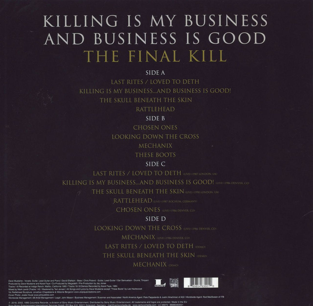 Megadeth Killing Is My Business And Business Is Good (The Final Kill) UK 2-LP vinyl record set (Double LP Album) 889854630010