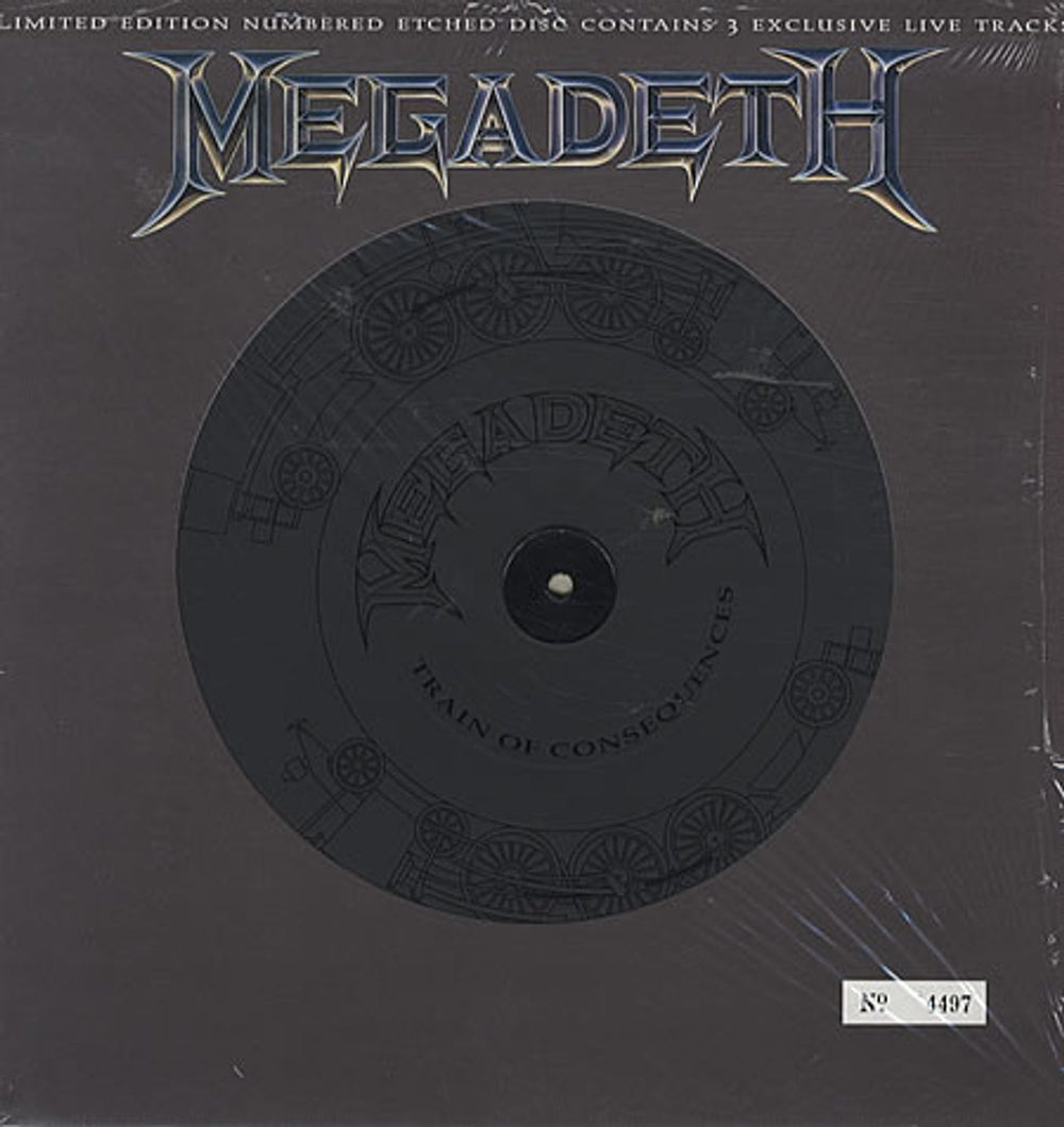 Megadeth Train Of Consequences - Etched - Sealed UK 12" vinyl single (12 inch record / Maxi-single) 12CL730