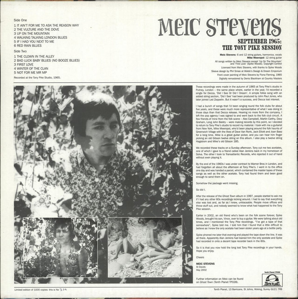 Meic Stevens September 1965: The Tony Pike Session UK vinyl LP album (LP record)