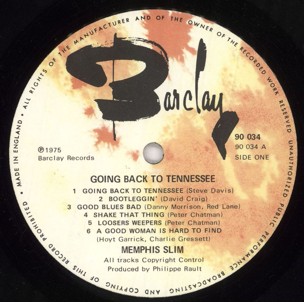 Memphis Slim Going Back To Tennessee UK vinyl LP album (LP record) MEMLPGO737519