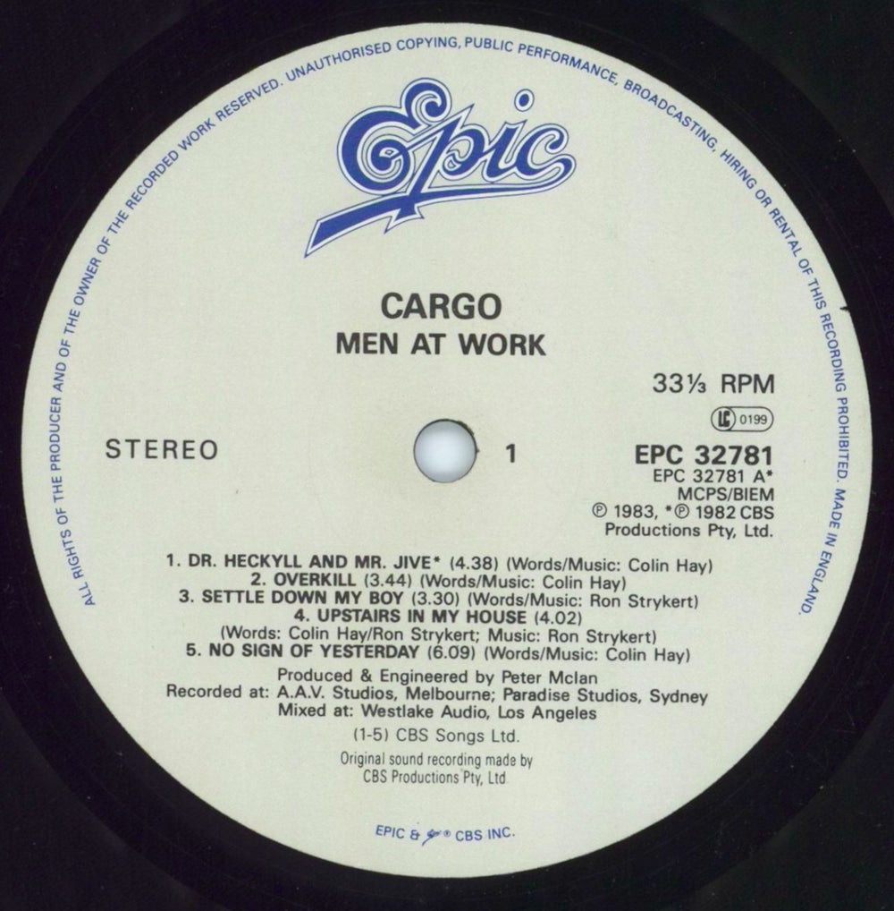 Men At Work Cargo - Nice Price Issue + Shrink UK vinyl LP album (LP record) MENLPCA800828