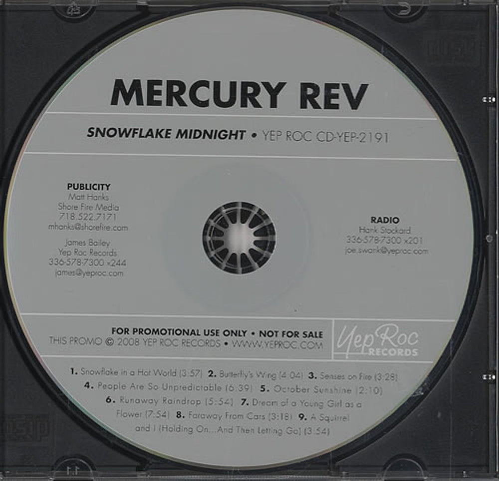 Mercury Rev Snowflake Midnight US Promo CD album (CDLP) CD-YEP-2191