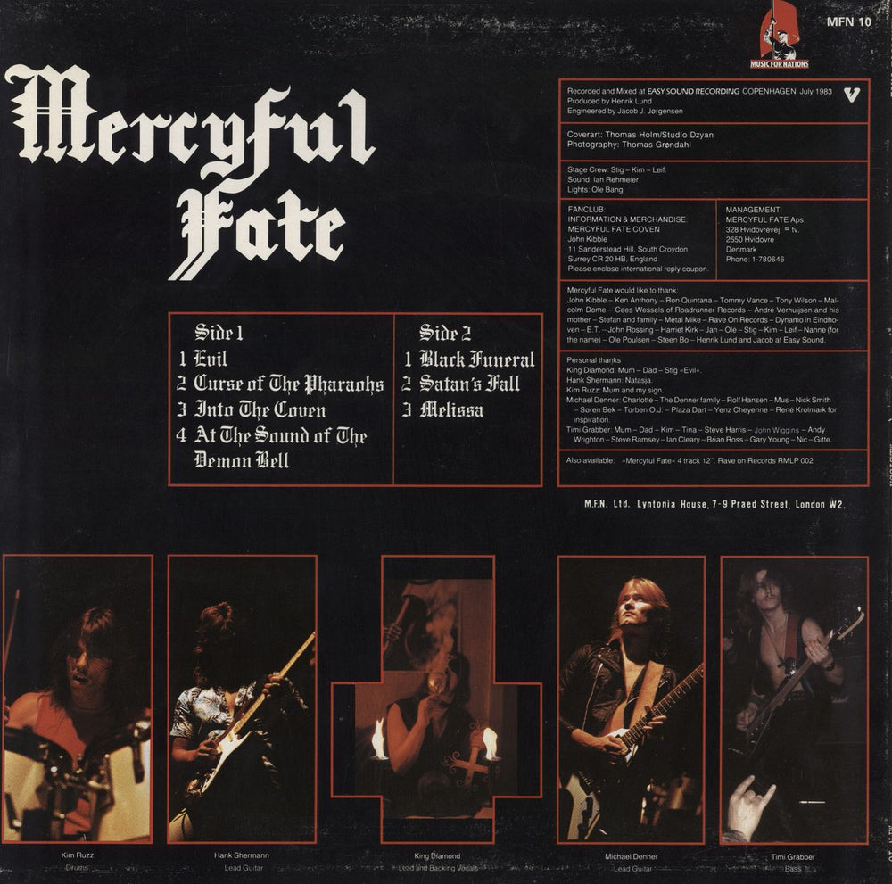 Mercyful Fate Melissa - EX UK vinyl LP album (LP record)