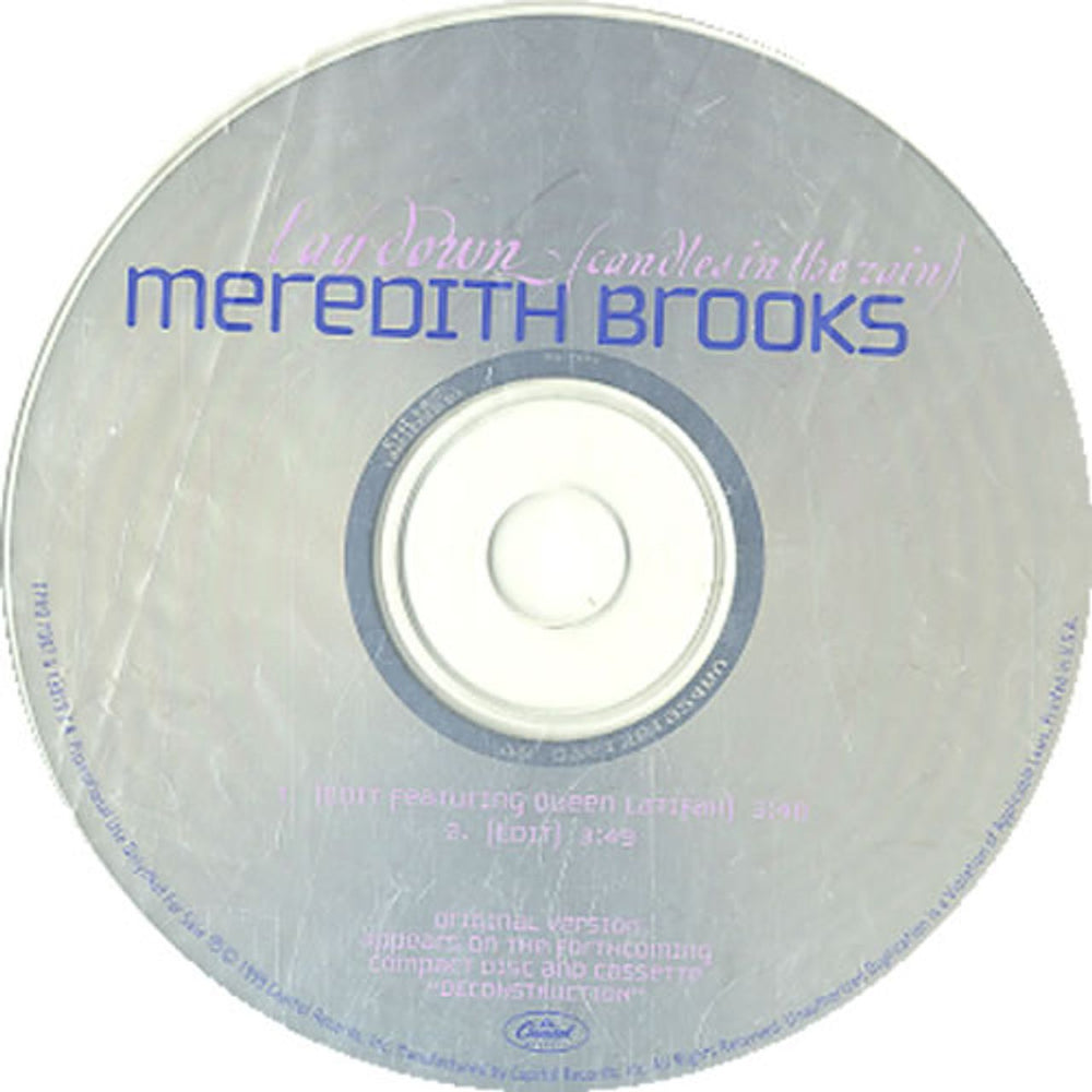 Meredith Brooks Lay Down US Promo CD single (CD5 / 5") MEBC5LA142732