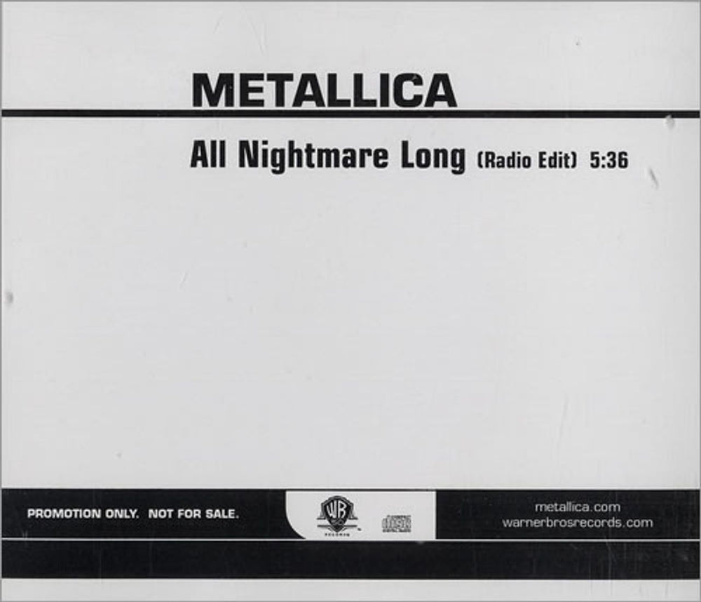 Metallica All Nightmare Long US Promo CD single (CD5 / 5") PRO-CDR-520163