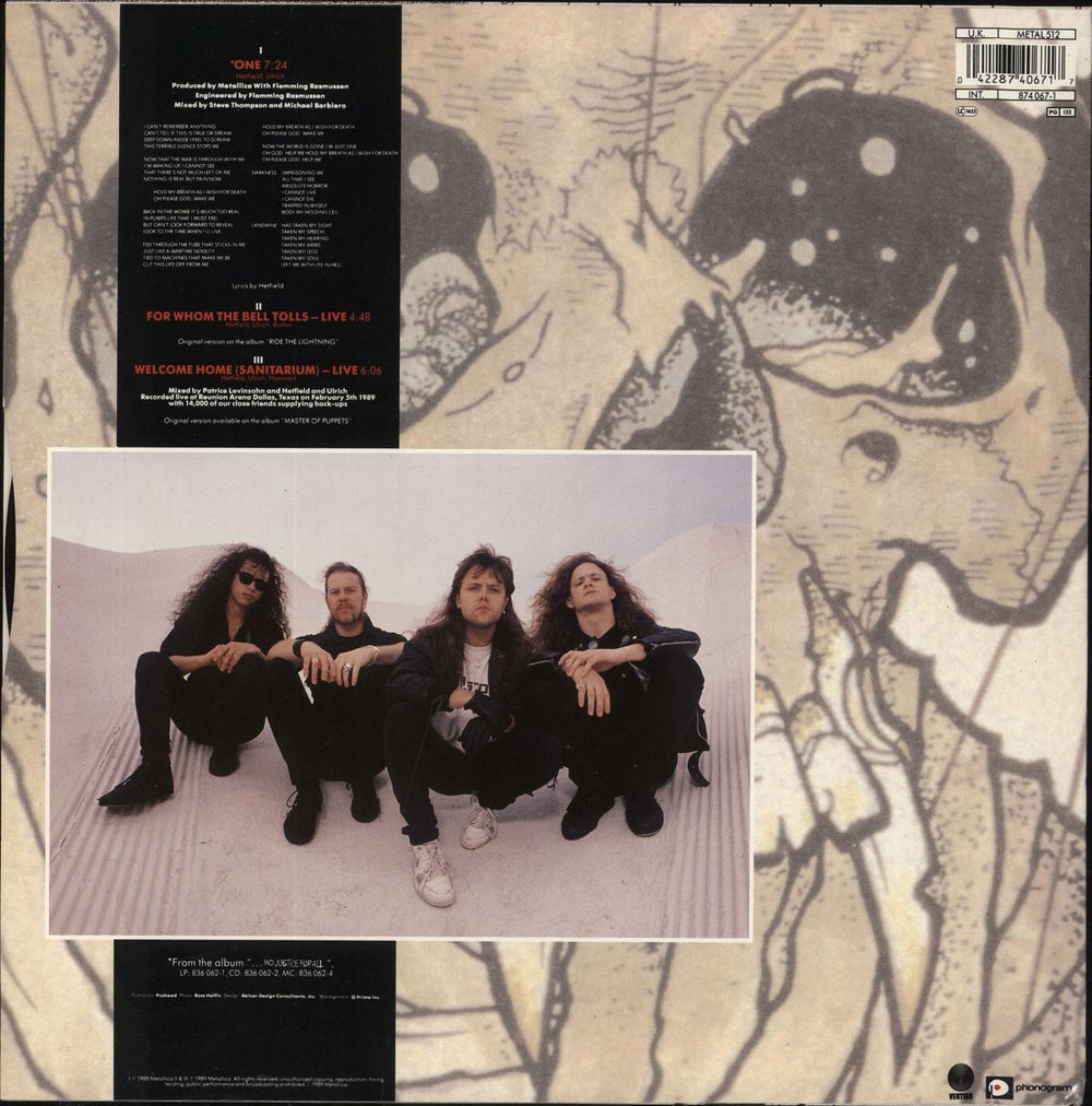 Metallica One UK 12" vinyl single (12 inch record / Maxi-single) 042287406717