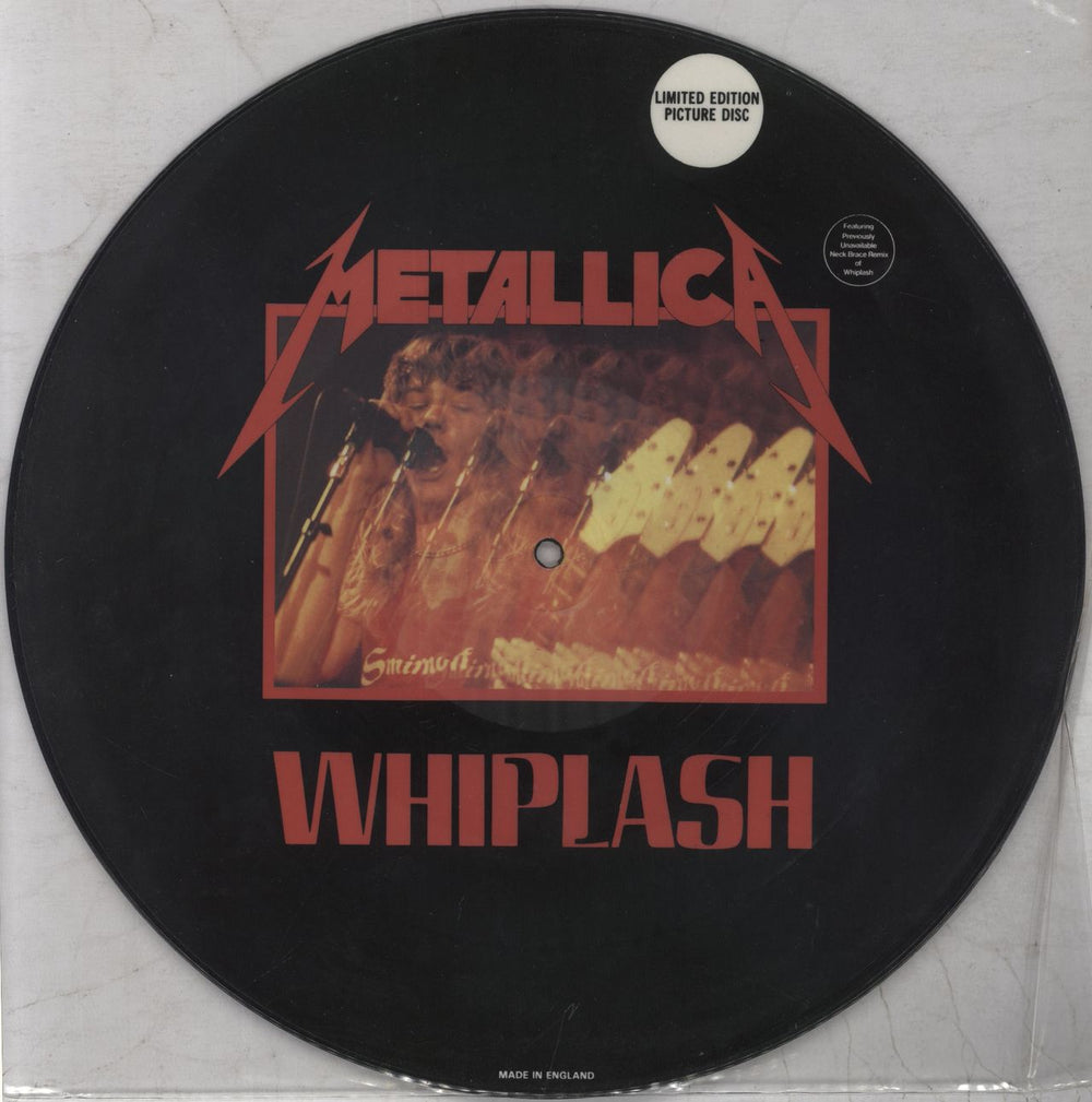 Metallica Whiplash - un-numbered UK 12" vinyl picture disc (12 inch picture record) MRS-04