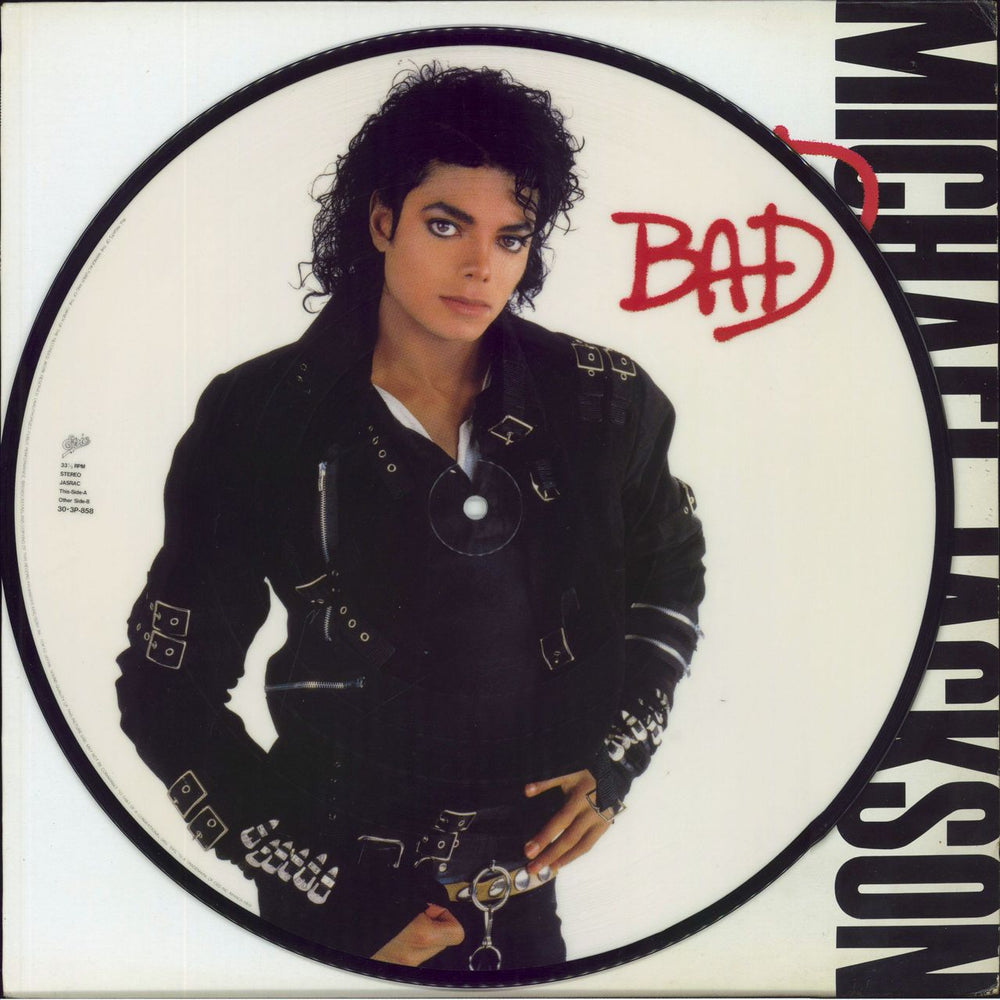 Michael Jackson Bad Japanese picture disc LP (vinyl picture disc album) 30.3P-858