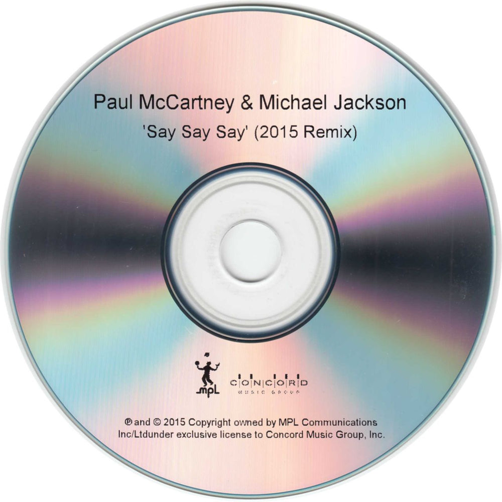 Michael Jackson Say Say Say UK Promo CD-R acetate