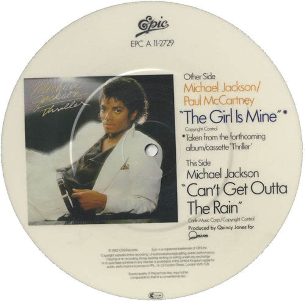 Michael Jackson The Girl Is Mine UK 7" vinyl picture disc (7 inch picture disc single) M-J7PTH460691