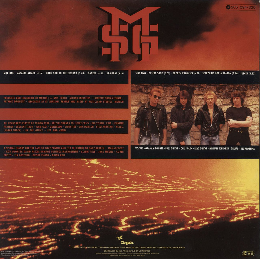 Michael Schenker Group Assault Attack German vinyl LP album (LP record)