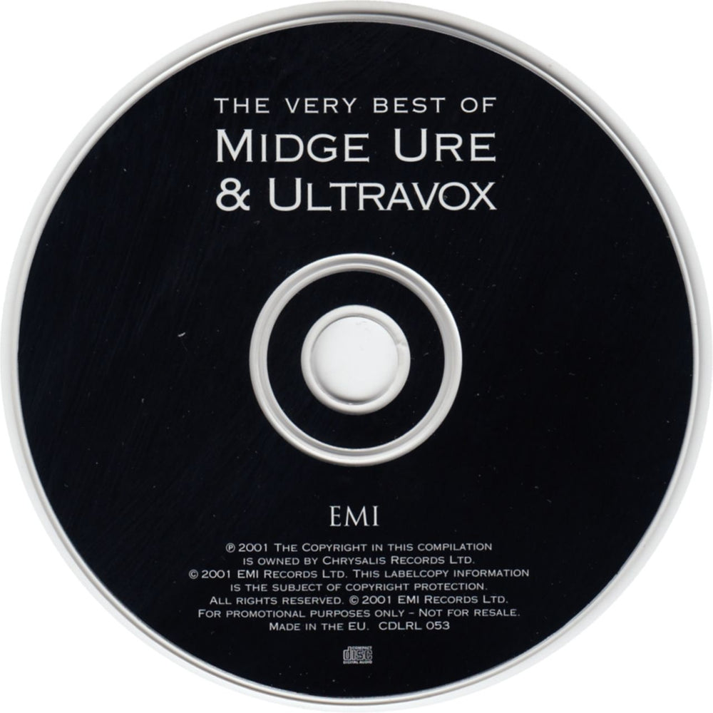 Midge Ure The Very Best Of Midge Ure & Ultravox UK Promo CD album (CDLP) URECDTH199064