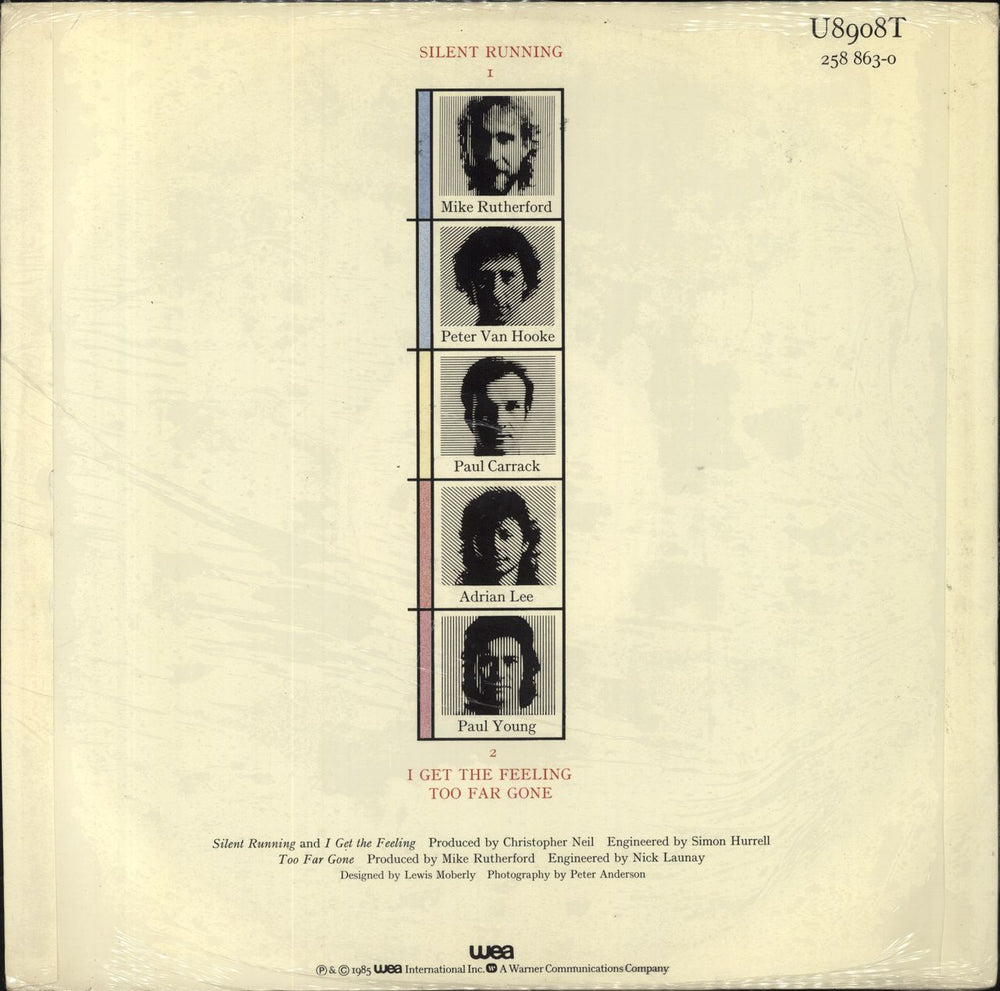 Mike & The Mechanics Silent Running - Cream P/S - Open Shrink UK 12" vinyl single (12 inch record / Maxi-single)