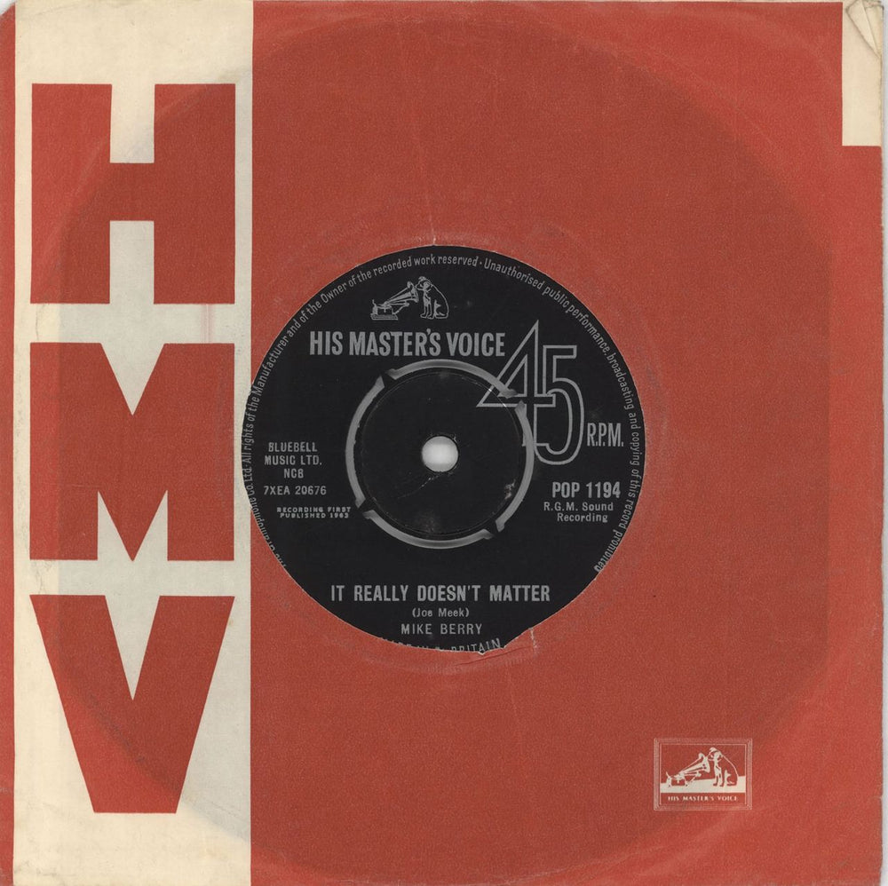 Mike Berry It Really Doesn't Matter UK 7" vinyl single (7 inch record / 45) POP1194