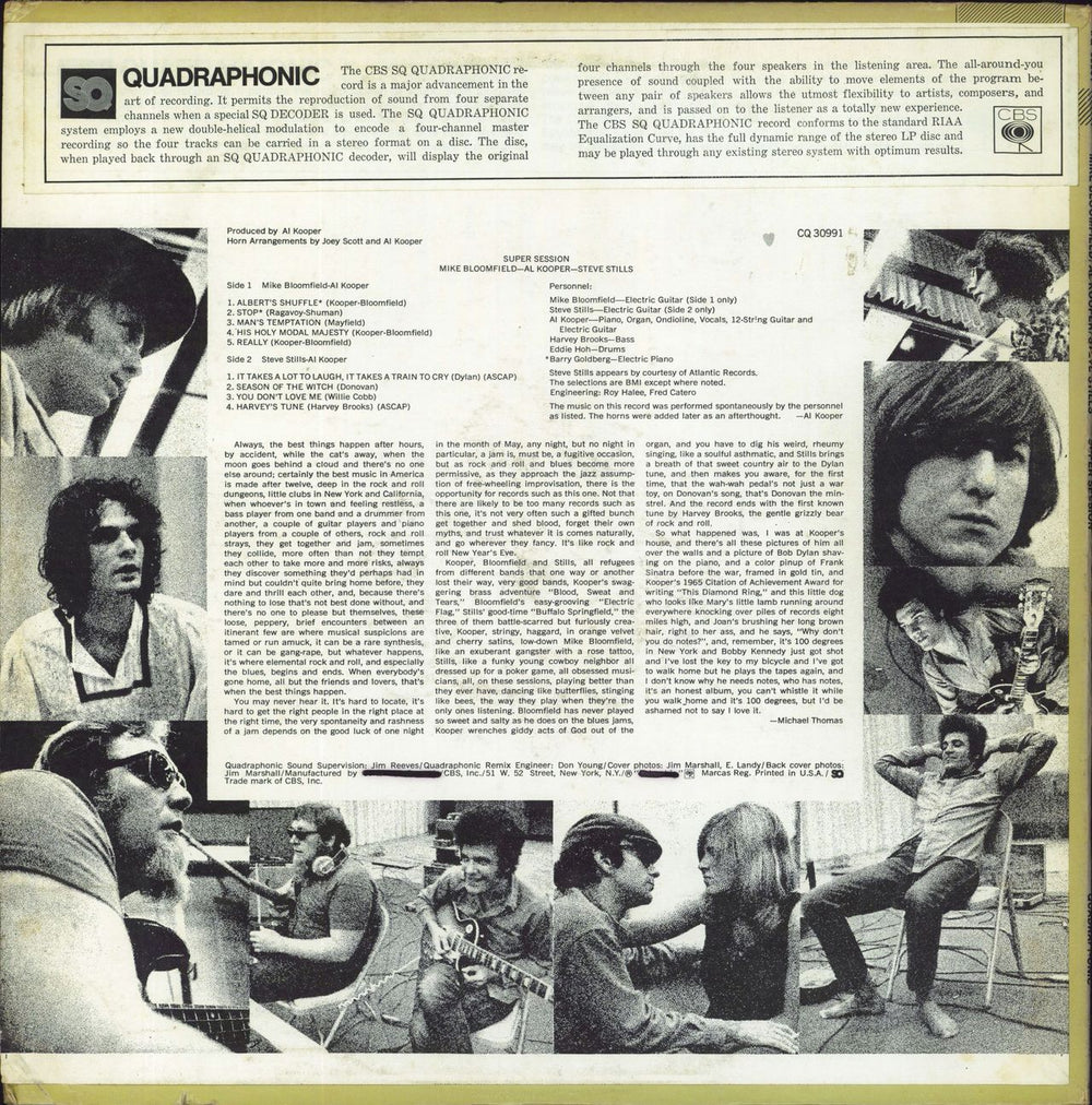 Mike Bloomfield & Al Kooper Super Session - Quad US vinyl LP album (LP record)