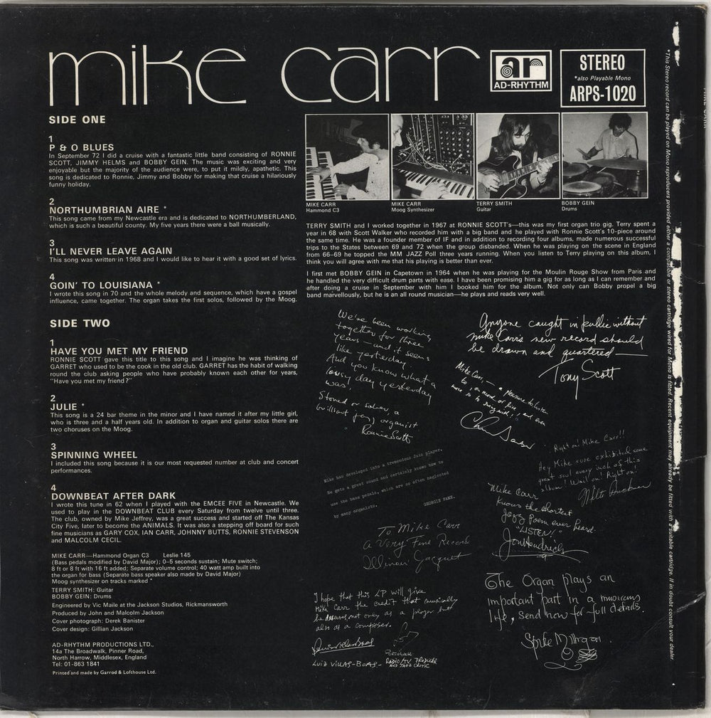 Mike Carr Mike Carr - Autographed UK vinyl LP album (LP record)