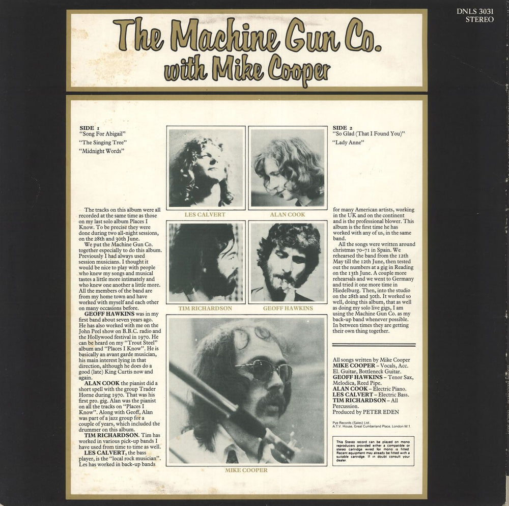 Mike Cooper The Machine Gun Co. With Mike Cooper - EX UK vinyl LP album (LP record)