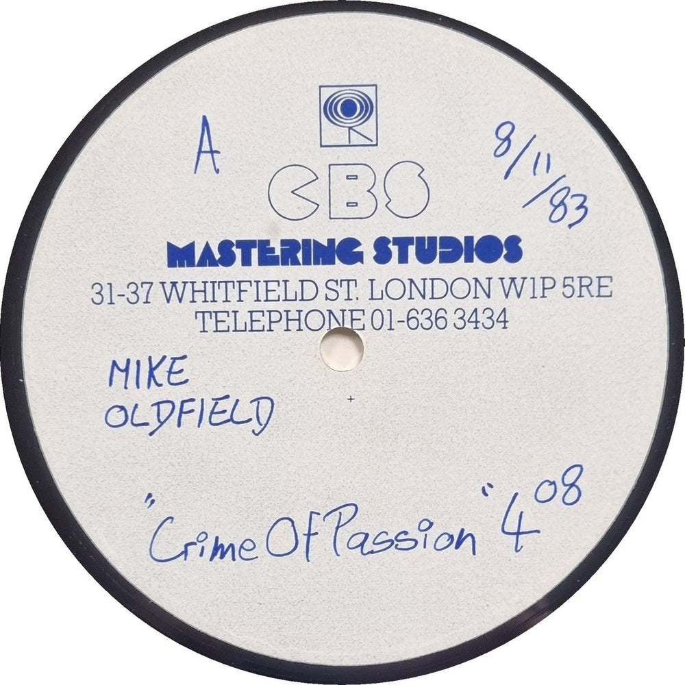 Mike Oldfield Crime Of Passion - 12" Version UK acetate VS648