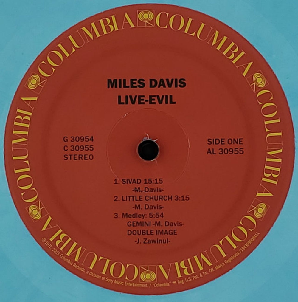 Miles Davis Live Evil - BF2021 - Opaque Teal Coloured Vinyl - Sealed UK 2-LP vinyl record set (Double LP Album) 194399008416