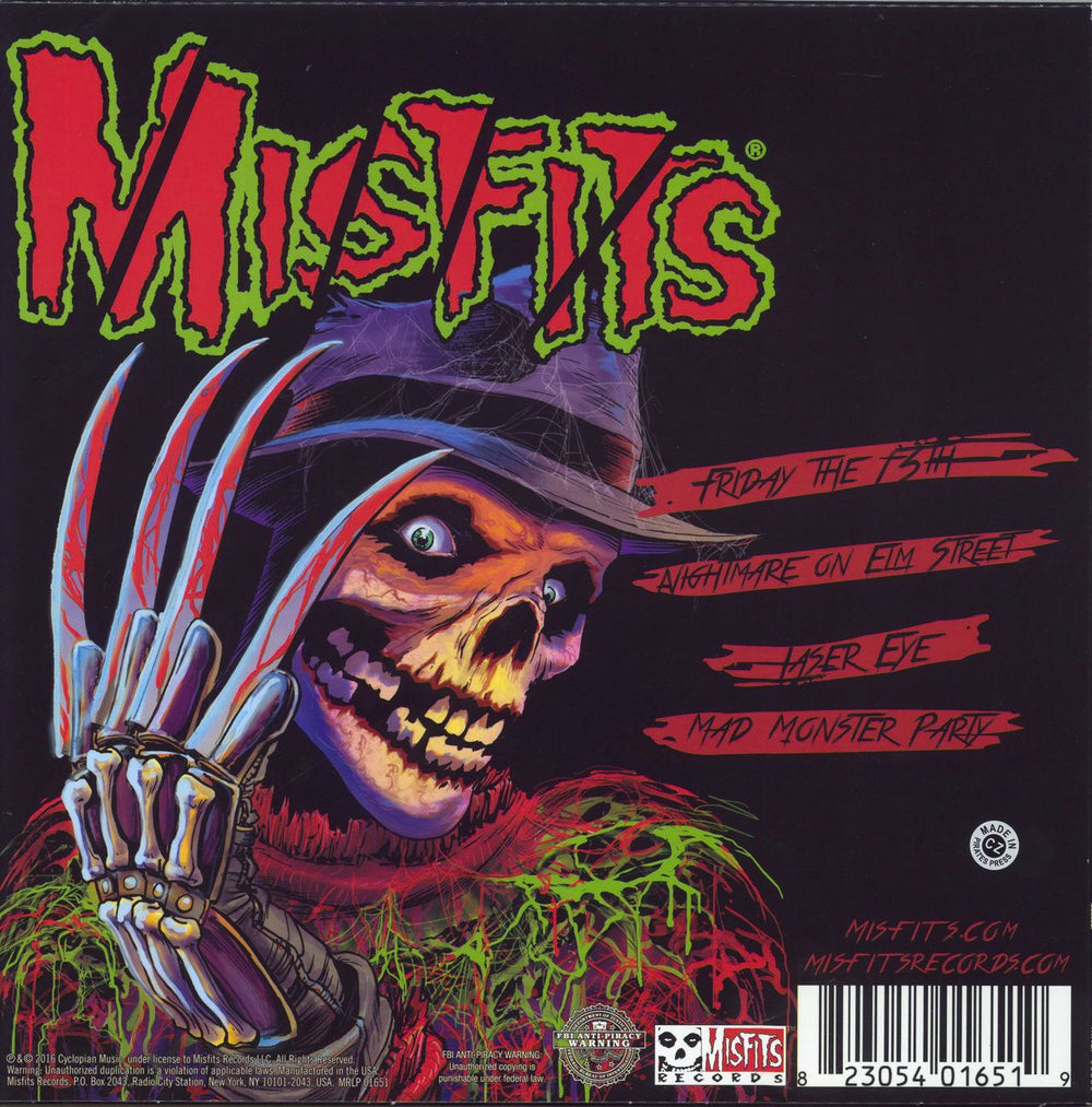 Misfits Friday The 13th - Black Vinyl US 12" vinyl single (12 inch record / Maxi-single) 823054016519