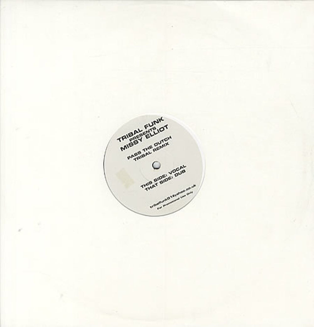 Missy Misdemeanor Elliott Pass The Dutch Tribal Remix US Promo 12" vinyl single (12 inch record / Maxi-single) SSV002