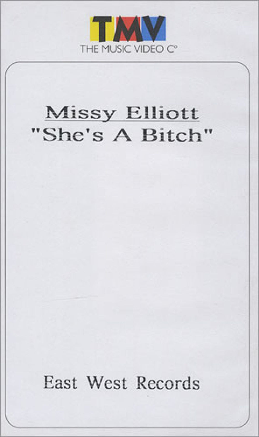 Missy Misdemeanor Elliott She's A Bitch UK Promo video (VHS or PAL or NTSC) PROMO VIDEO