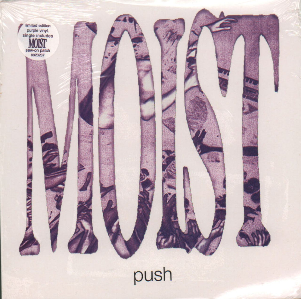 Moist Push - purple vinyl + patch UK 7" vinyl single (7 inch record / 45) CHSS5024