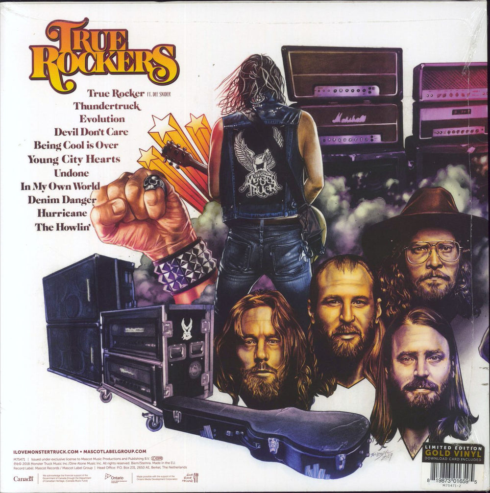 Monster Truck True Rockers - Gold Vinyl Canadian vinyl LP album (LP record) 819873016595