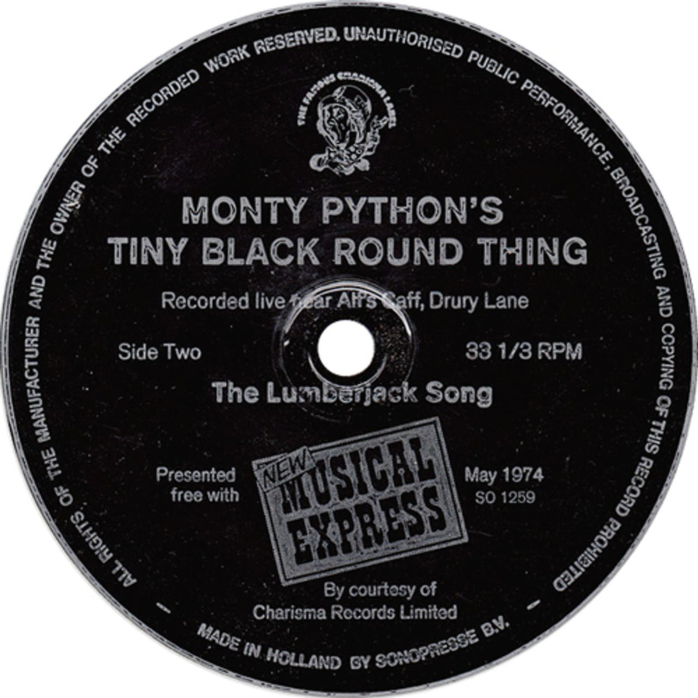 Monty Python Monty Python's Tiny Black Round Thing UK 7" vinyl single (7 inch record / 45) PYT07MO190058