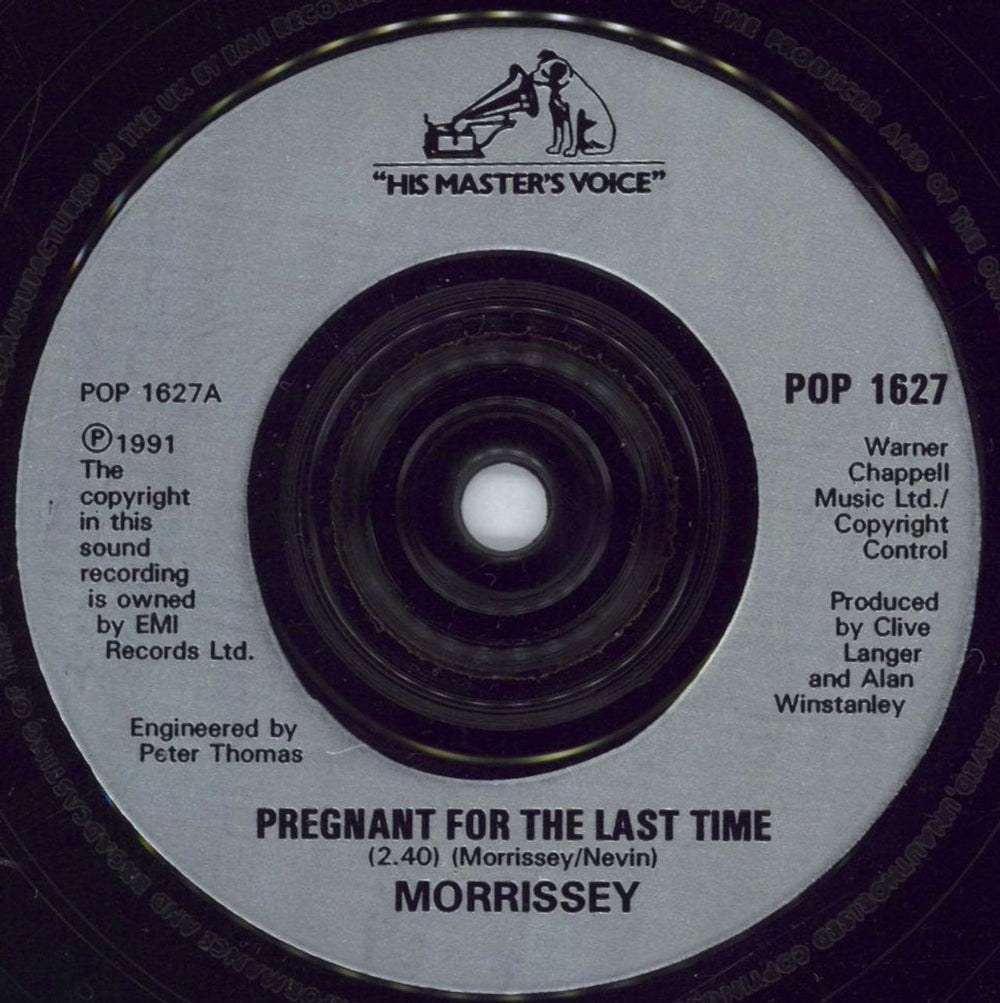 Morrissey Pregnant For The Last Time - Inj UK 7" vinyl single (7 inch record / 45) MOR07PR773205