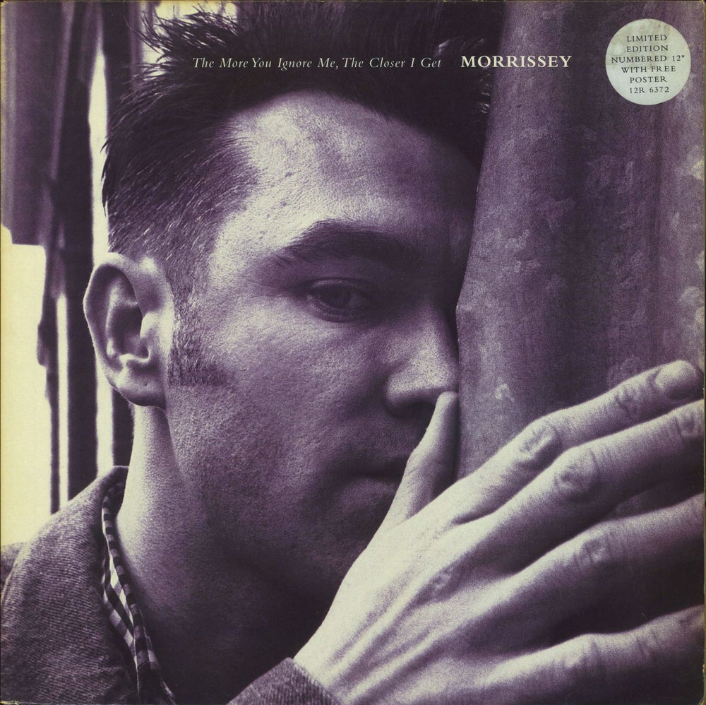 Morrissey The More You Ignore Me - Stickered + Poster - EX UK 12" vinyl single (12 inch record / Maxi-single) 12R6372