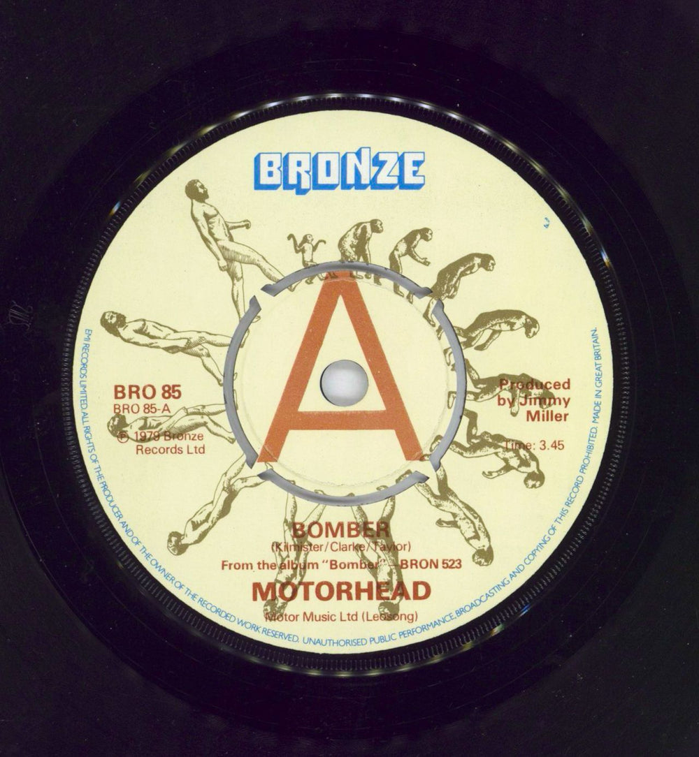 Motorhead Bomber - A Label UK Promo 7" vinyl single (7 inch record / 45) MOT07BO783141