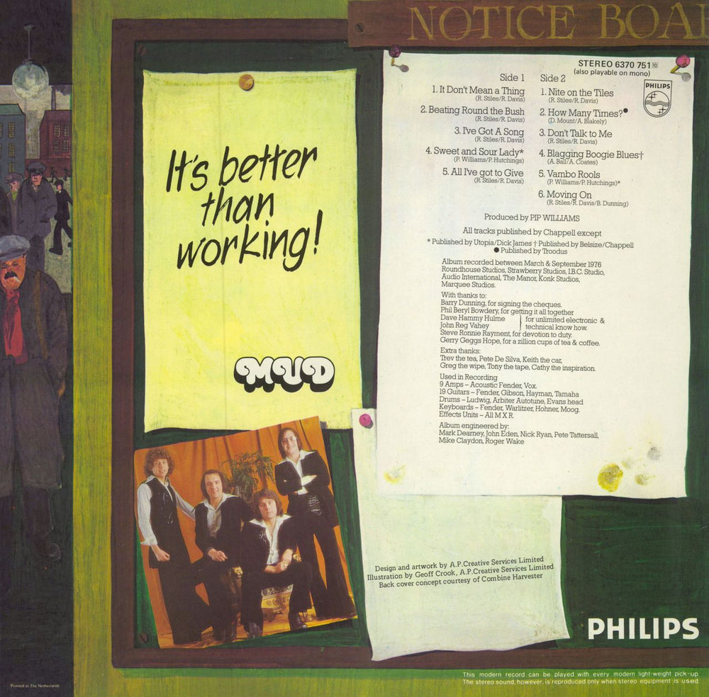 Mud It's Better Than Working! Dutch vinyl LP album (LP record)