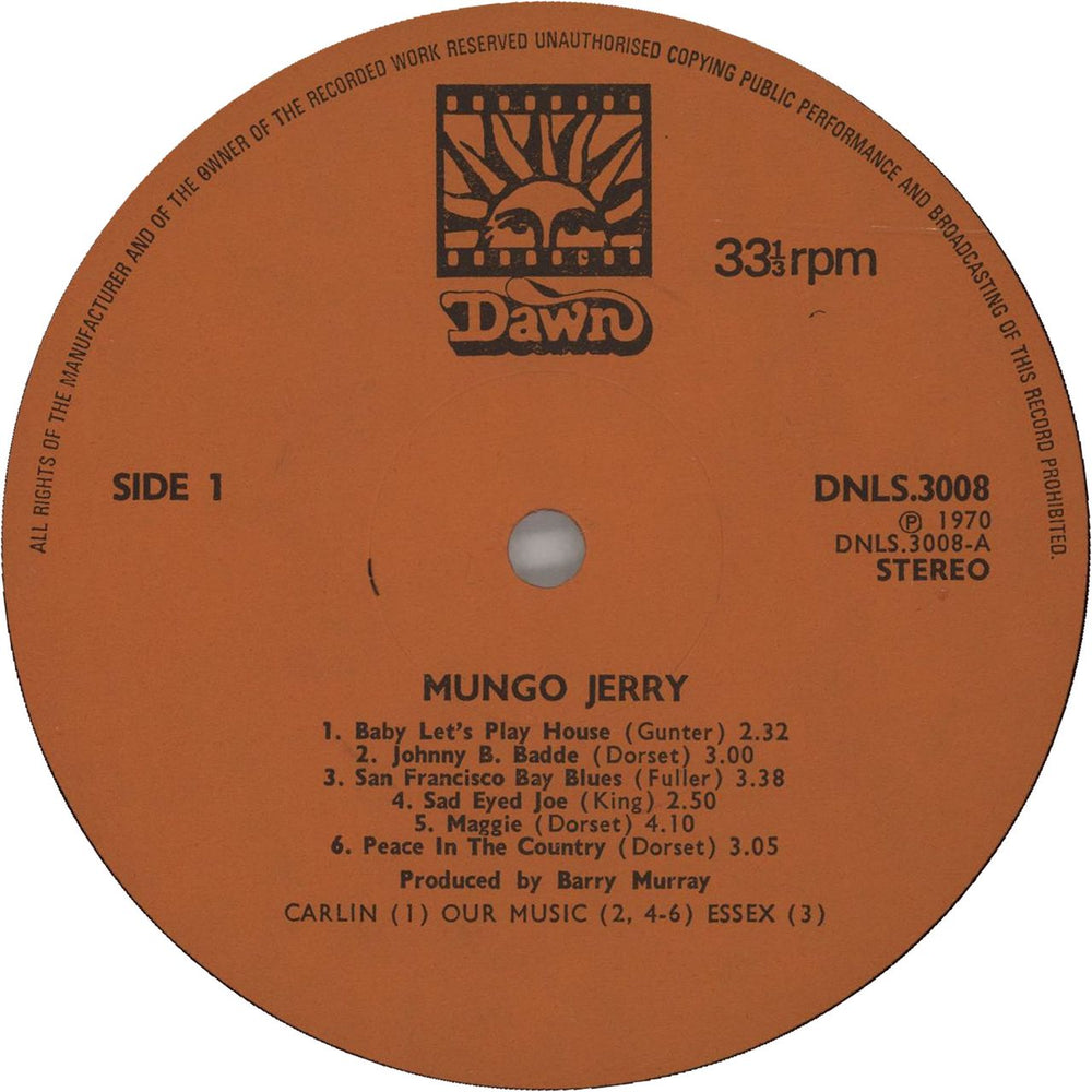 Mungo Jerry Mungo Jerry + 3D glasses UK vinyl LP album (LP record)