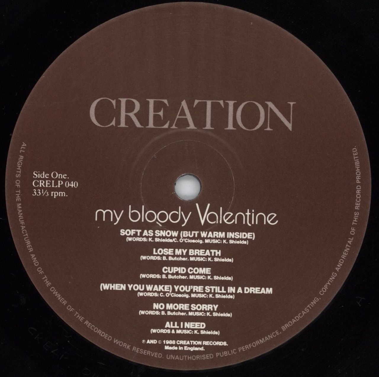 My Bloody Valentine Isn t Anything Brown labels UK Vinyl LP