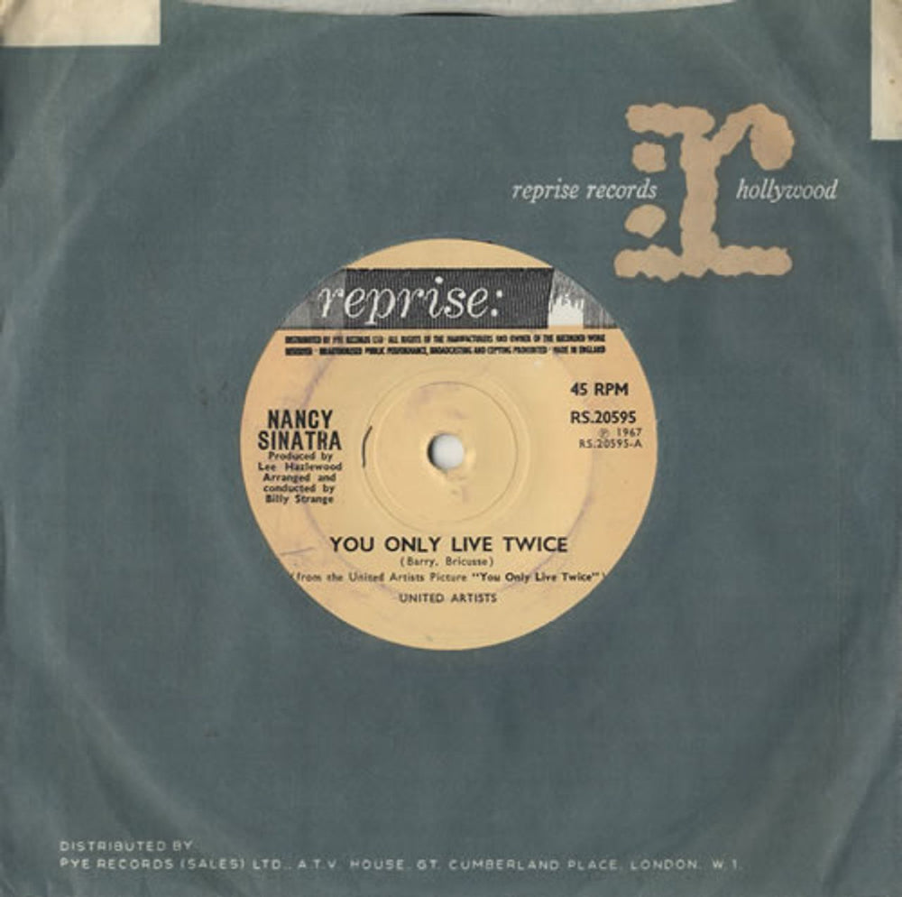 Nancy Sinatra You Only Live Twice - Solid UK 7" vinyl single (7 inch record / 45) RS.20595