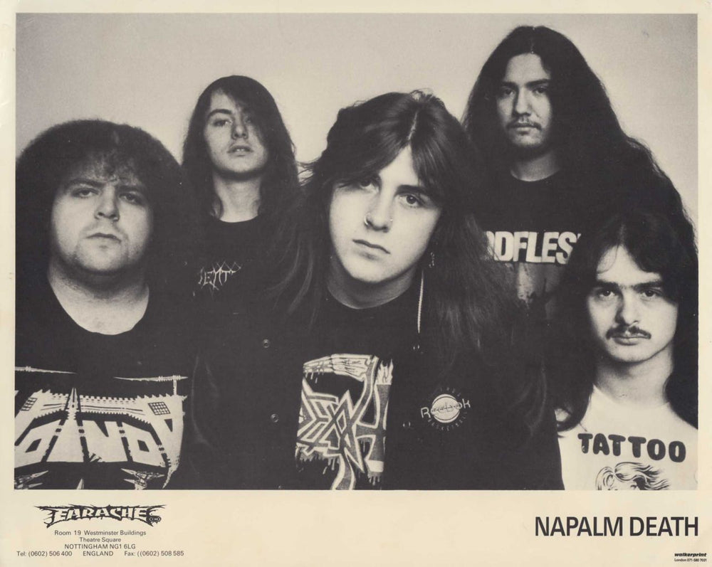 Napalm Death Photograph UK photograph 10" X 8"