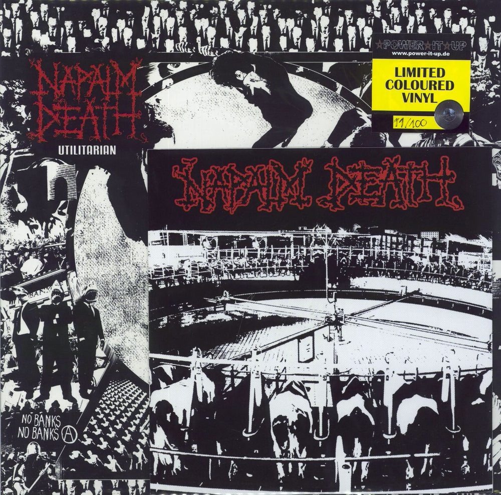 Napalm Death Utilitarian - 2 x 10" Red vinyl + 7" German 2-LP vinyl record set (Double LP Album) P.I.U.#230