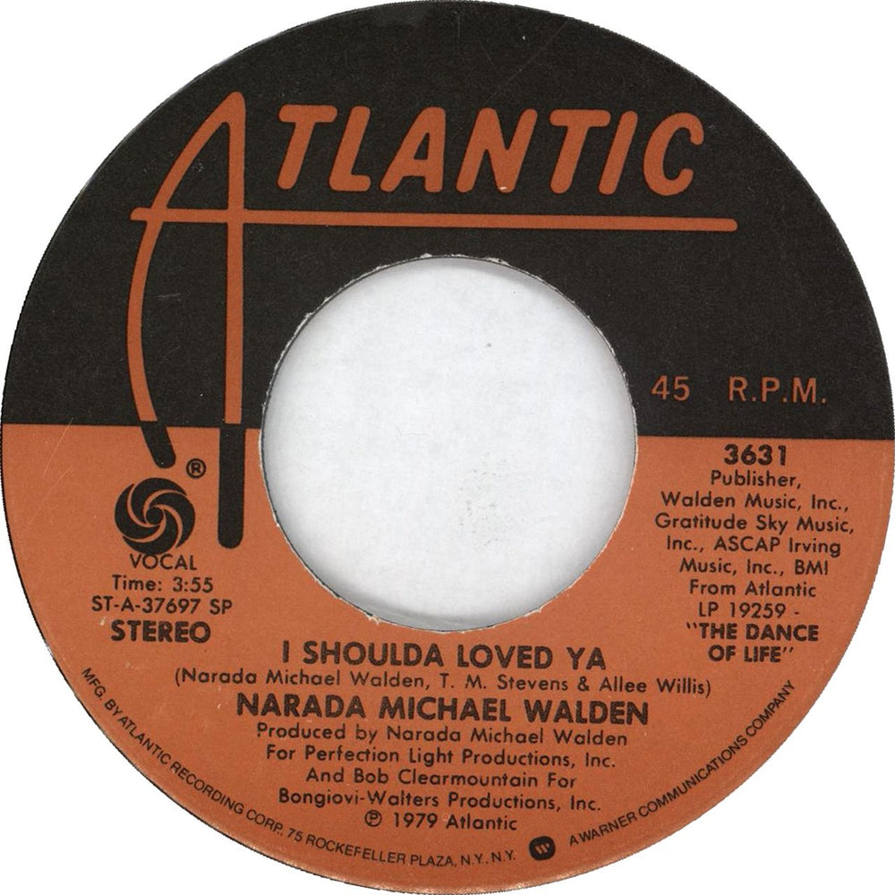 Narada Michael Walden I Shoulda Loved Ya US 7" vinyl single (7 inch record / 45) 3631