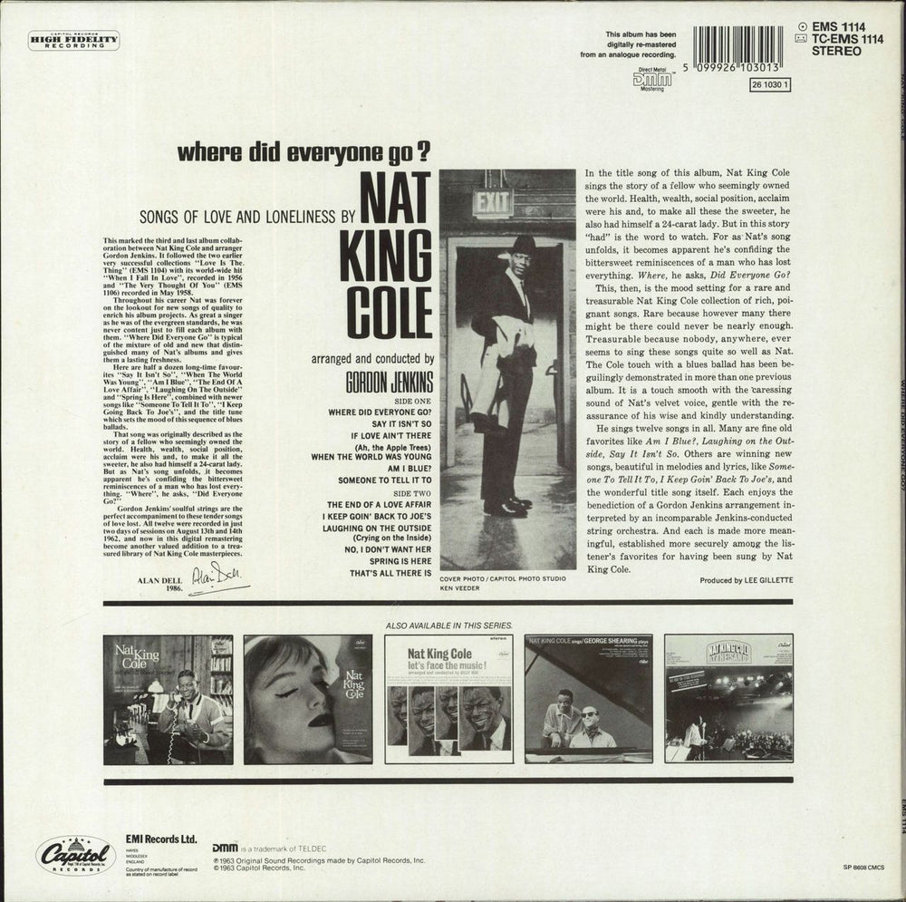 Nat King Cole Where Did Everyone Go? UK vinyl LP album (LP record) 5099926103013