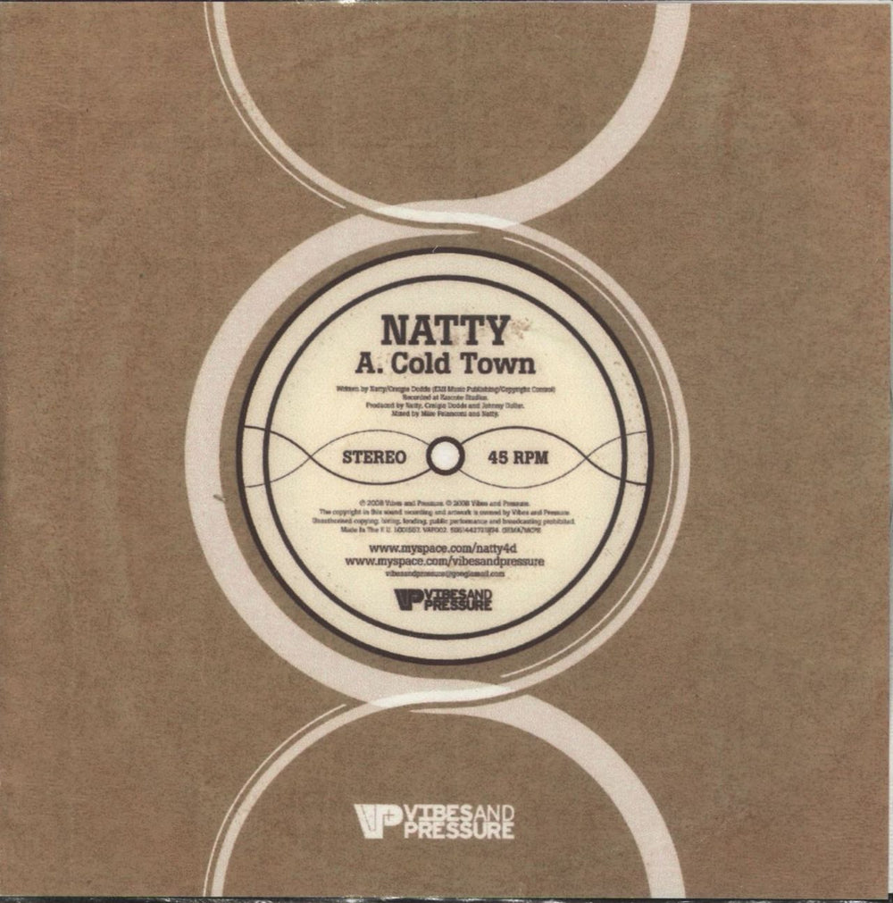 Natty Cold Town UK Promo CD-R acetate CDR