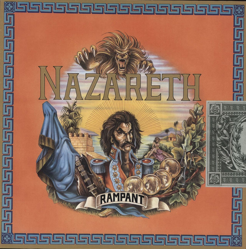 Nazareth Rampant - EX + sticker UK vinyl LP album (LP record) CREST15